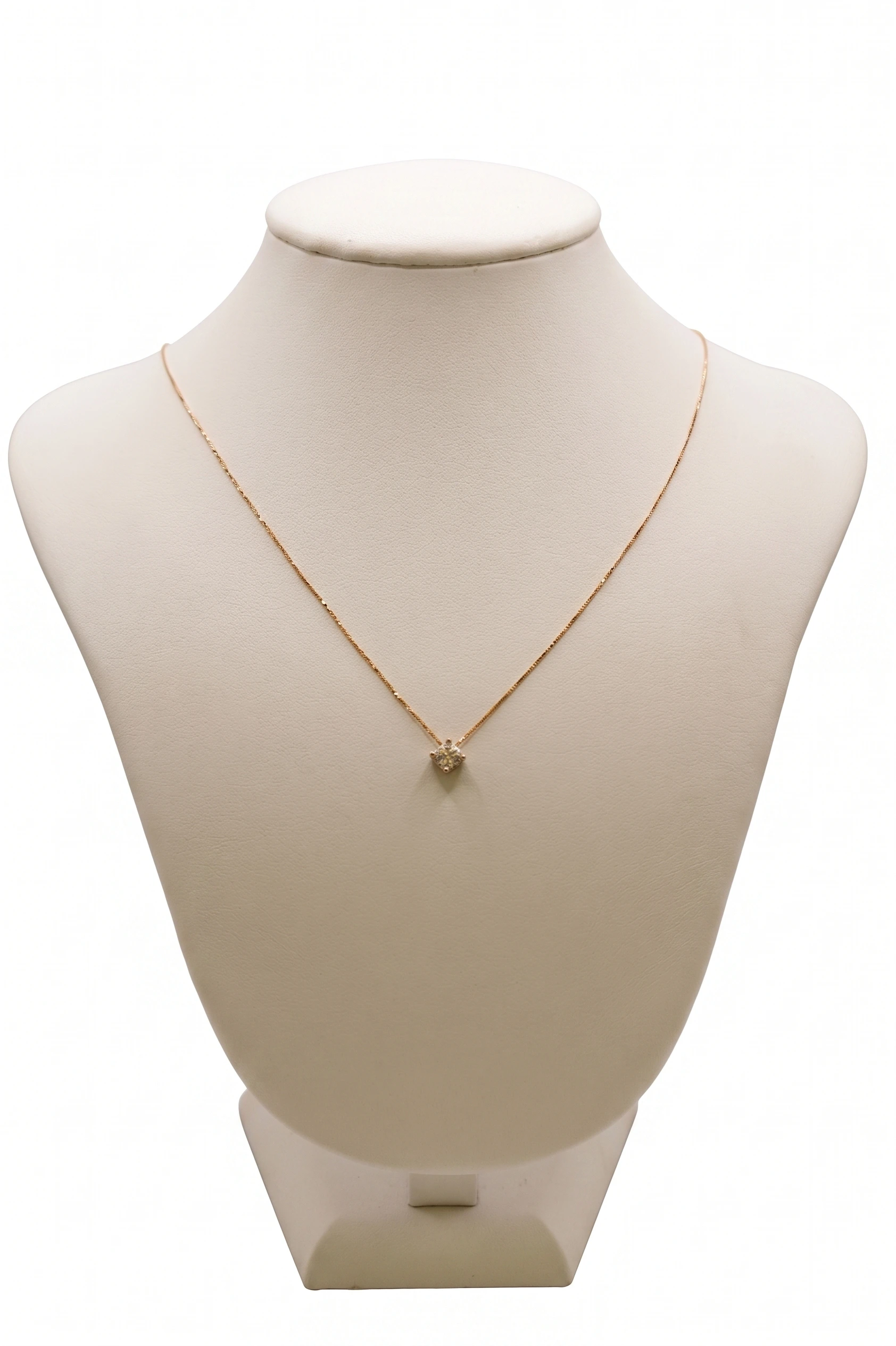 Collana punto luce con zircone in oro giallo 18 Kt
